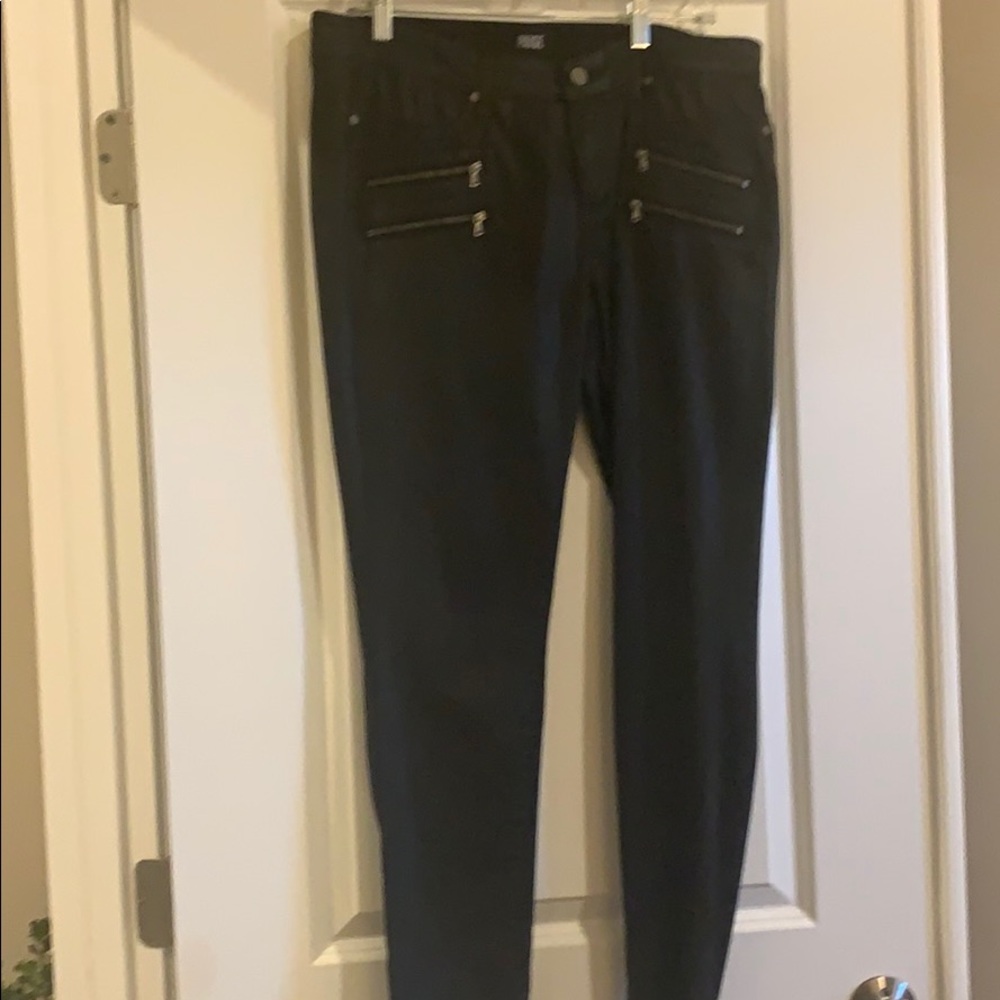 Paige Black Coated Skinny Jeans